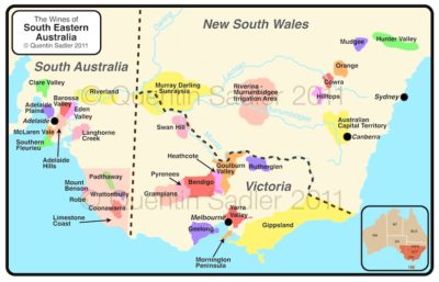 Australia mapa filoxera